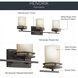 Hendrik 3 Light 24 inch Olde Bronze Wall Mt Bath 3 Arm Wall Light in Light Opal